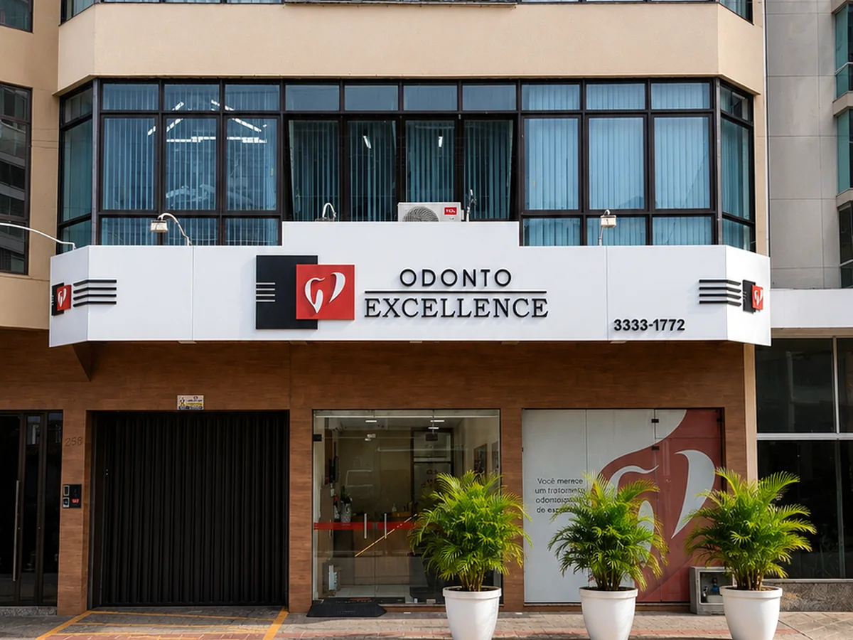 Fachada da Odonto Excellence Indaial, na Travessa Simão